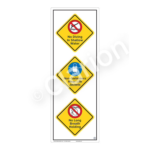 No Diving In Shallow Water Sign (WSS2324-54b-e) )