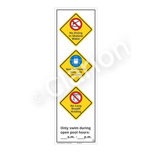 No Diving In Shallow Water Sign (WSS2374-56b-e) )