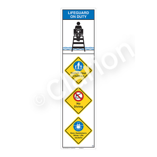 Lifeguard on Duty/Watch Your Children Sign (WSS2407-09b-e) )