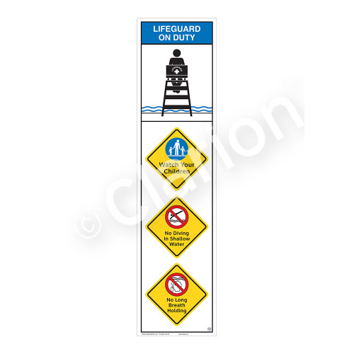 Lifeguard on Duty/Watch Your Children Sign (WSS2410-09b-e) )