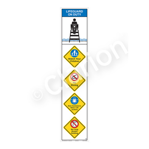 Lifeguard on Duty/Watch Your Children Sign (WSS2503-11b-e) )