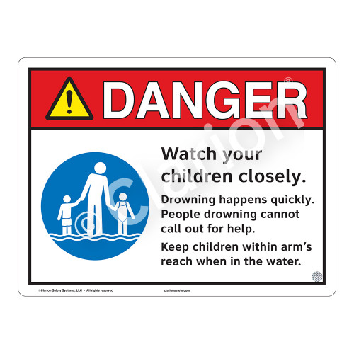 Danger/Watch Your Children Sign (WSS3102-13b-e) )