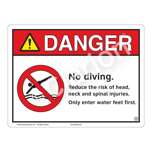 Danger/No Diving Sign (WSS3103-13b-e) )