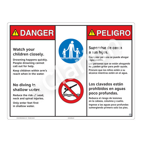 Danger/Watch Your Children (WSS3407-26b-esm) Sign