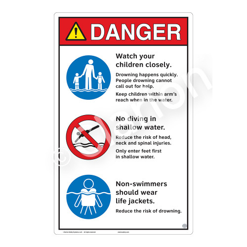 Danger/Watch Your Children Sign (WSS3312-23b-e) )