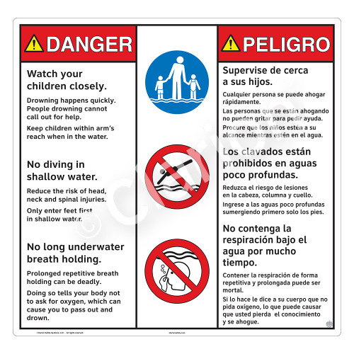 Danger/Watch Your Children Sign (WSS3313-24b-esm) )