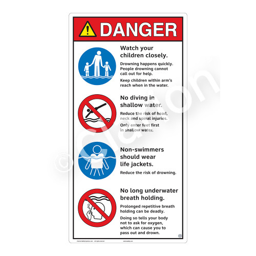 Danger/Watch Your Children Sign (WSS3408-27b-e) )