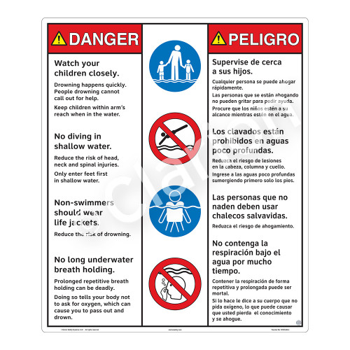 Danger/Watch Your Children Sign (WSS3408-26b-esm) )