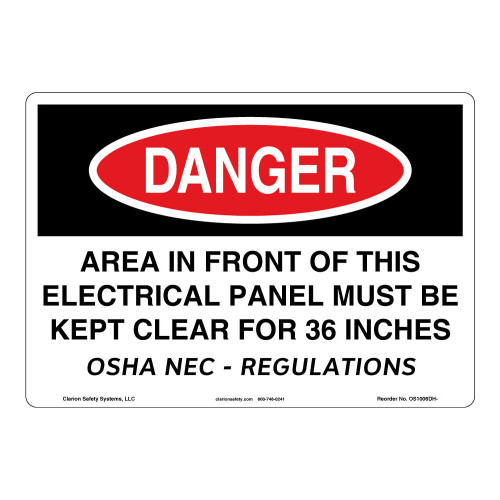 Danger/Area In Front Sign (OS1006DH-)