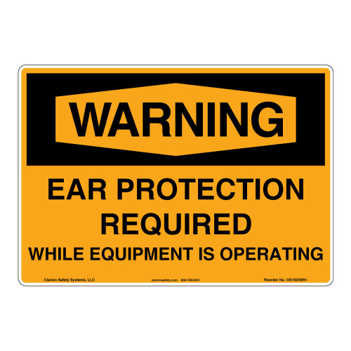 Warning/Ear Protection Sign (OS1023WH-)