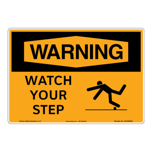 Warning/Watch Your Step Sign (OS1028WH-)