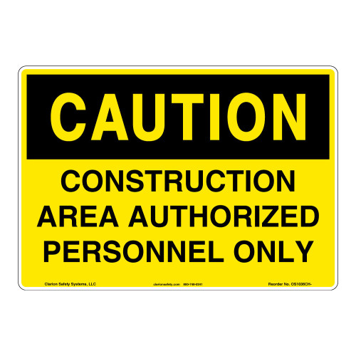 Caution/Construction Area Sign (OS1036CH-)