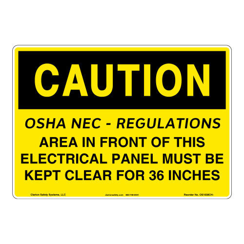 Caution/OSHA - NEC Sign (OS1038CH-)