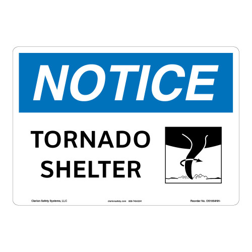 Notice/Tornado Shelter Sign (OS1054NH-)