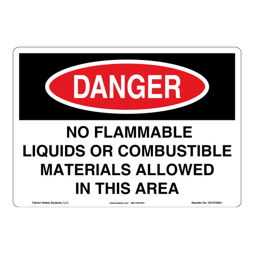Danger/No Flammable Liquids Sign (OS1078DH-)