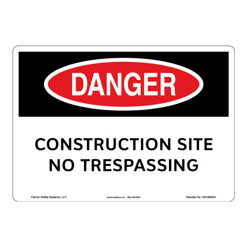 Danger/Construction Site Sign (OS1083DH-)