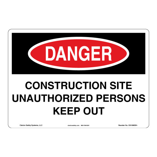 Danger/Construction Site Sign (OS1096DH-)