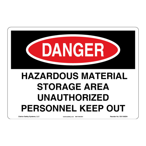Danger/Hazardous Material Sign (OS1100DH-)