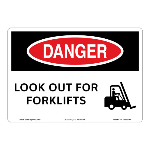 Danger/Look Out for Forklifts Sign (OS1107DH-)