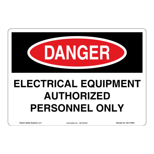 Danger/Electrical Equipment Sign (OS1116DH-)