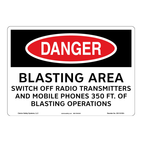 Danger/Blasting Area Sign (OS1121DH-)
