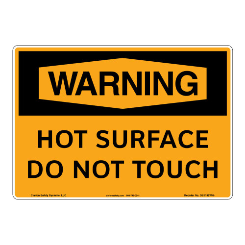 Warning/Hot Surface Do Not Touch Sign (OS1135WH-)
