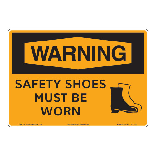 Warning/Safety Shoes Sign (OS1137WH-)