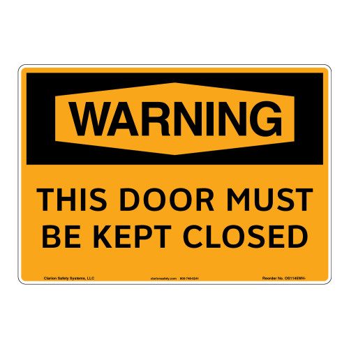 Warning/Door Closed Sign (OS1145WH-)