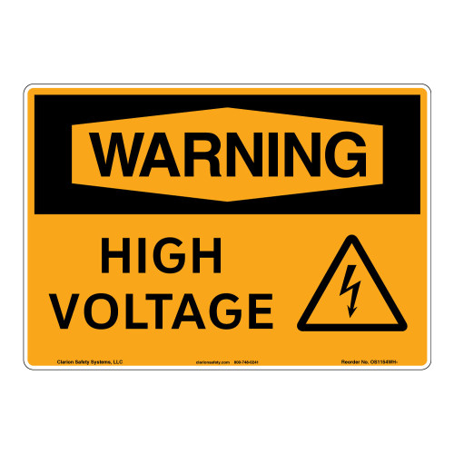 Warning/High Voltage Sign (OS1154WH-)