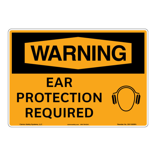 Warning/Ear Protection Sign (OS1155WH-)