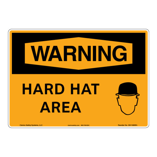Warning/Hard Hat Area Sign (OS1158WH-)