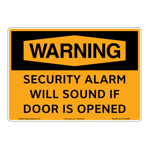 Warning/Security Alarm Sign (OS1162WH-)