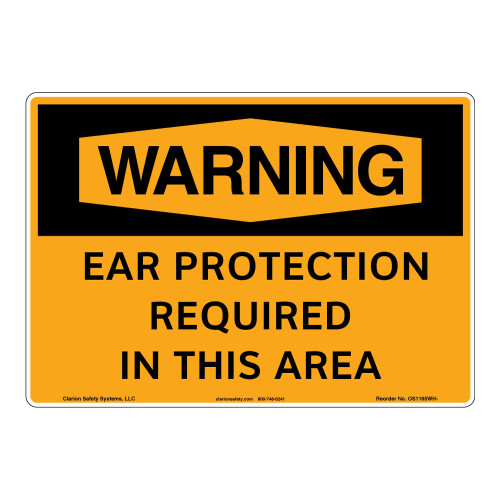 Warning/Ear Protection Sign (OS1165WH-)