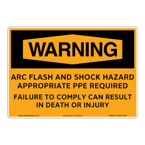 Warning/Arc Flash Sign (OS1171WH-)