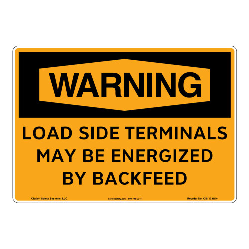 Warning/Load Side Terminals Sign (OS1173WH-)