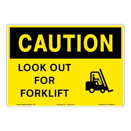 Caution/Look Out for Forklift Sign (OS1189CH-)