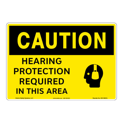 Caution/Hearing Protection Required Sign (OS1195CH-)