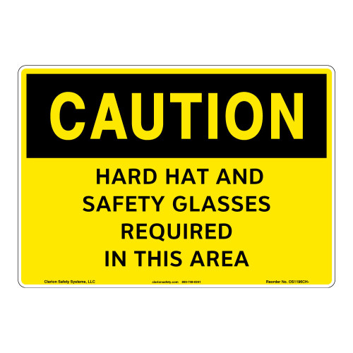 Caution/Hard Hat and Safety Glasses Sign (OS1196CH-)