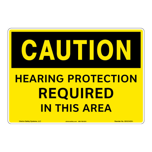 Caution/Hearing Protection Required Sign (OS1214CH-)