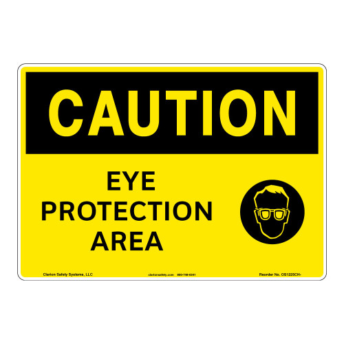 Caution/Eye Protection Area Sign (OS1225CH-)