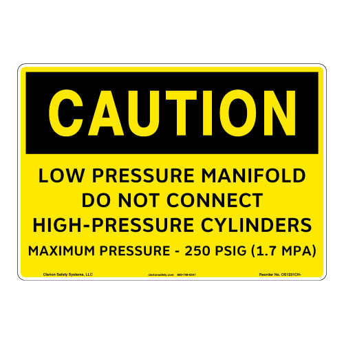 Caution/Low Pressure Manifold Sign (OS1231CH-)