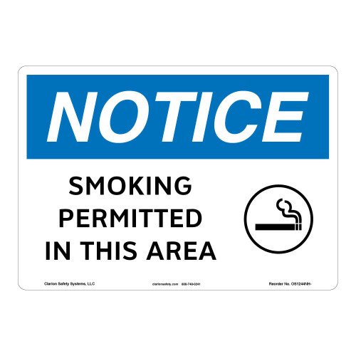 Notice/Smoking Permitted Sign (OS1244NH-)