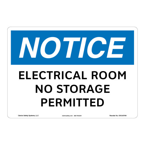 Notice/Electrical Room Sign (OS1247NH-)