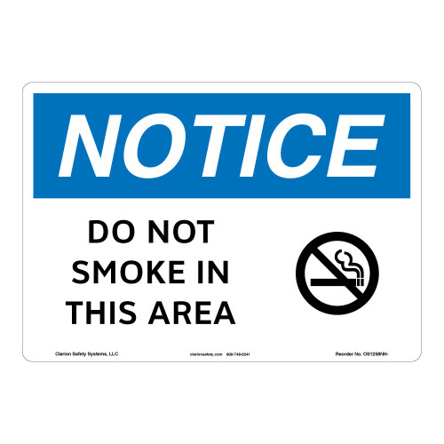 Notice/Do Not Smoke Sign (OS1258NH-)