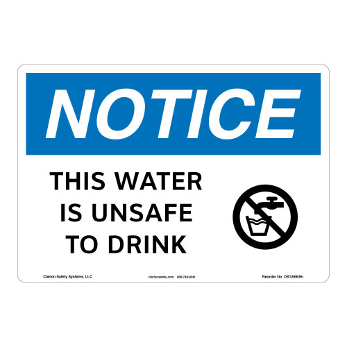 Notice/Unsafe Water Sign (OS1269NH-)
