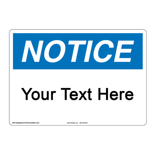 Custom OSHA Notice Sign