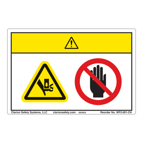 Caution/Crush Hazard Label (WF2-001-CH)