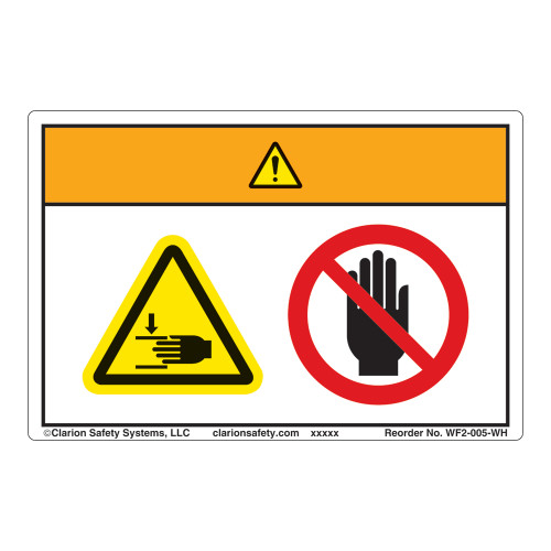 Warning/Crush Hazard Label (WF2-005-WH)