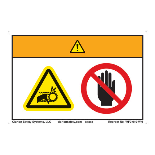 Warning/Entanglement Hazard Label (WF2-010-WH)