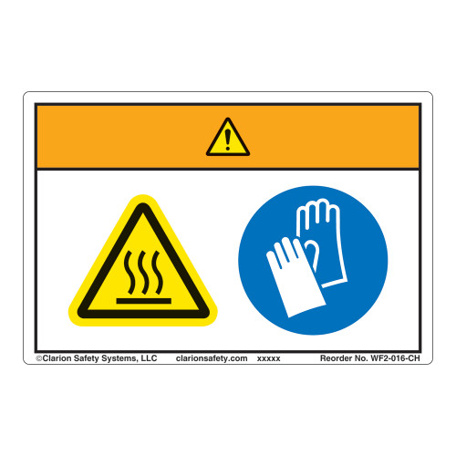 Warning/Hot Oven Label (WF2-016-WH)